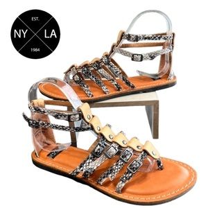 N.Y.L.A Sumia Gladiator Sandal in Snake Size 7 NWOT